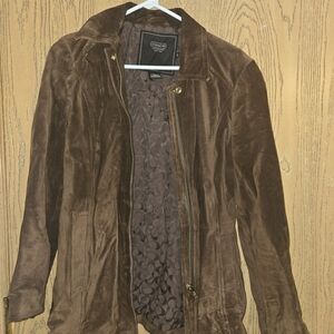 Vintage Coach Women's Rich Brown Suede Leather Jacket